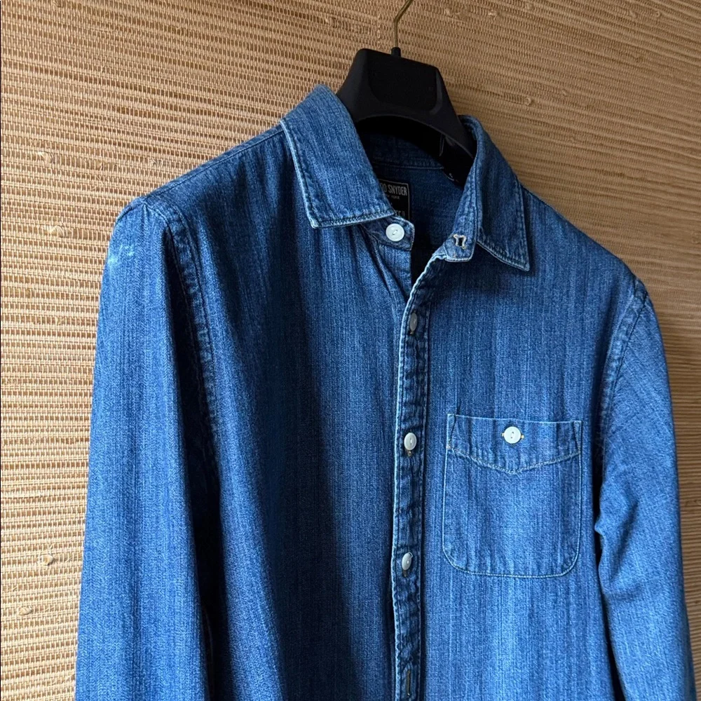 Todd Snyder Indigo Button Down Shirt - Picture 5 of 12